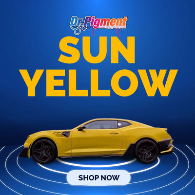 Sun Yellow- Pearl mica pigments. - Great for Raail, Plasti Dip, Auto Paint, Resin and Slime. Vinyl Wrap. Liquid Wrap. Dipyourcar